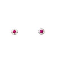 Earrings Damiani Woman Margherita in White Gold Rubino 0.26 Ct 20084148 - 20084148